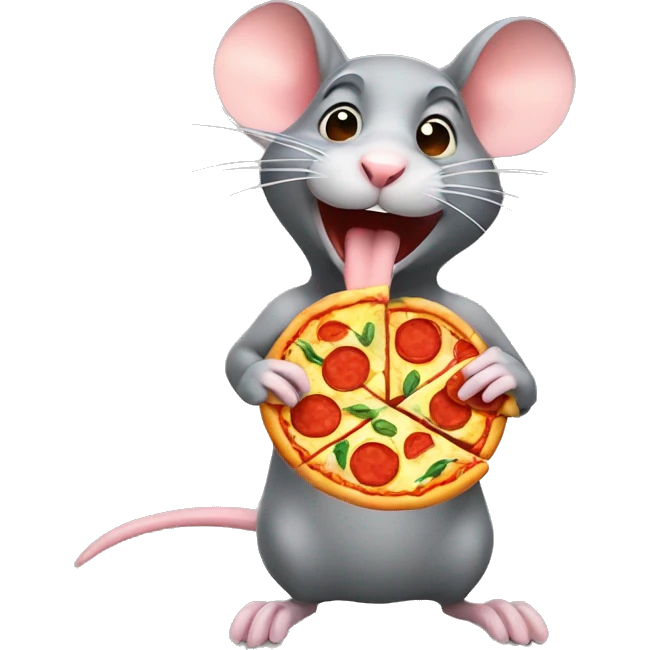 Rat with pizza emoji