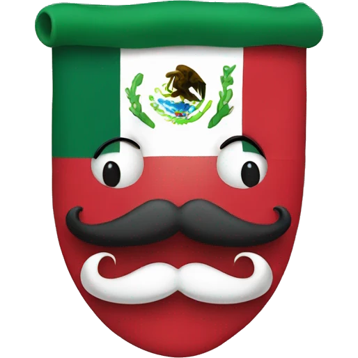 Mexican flag with a mustache  emoji