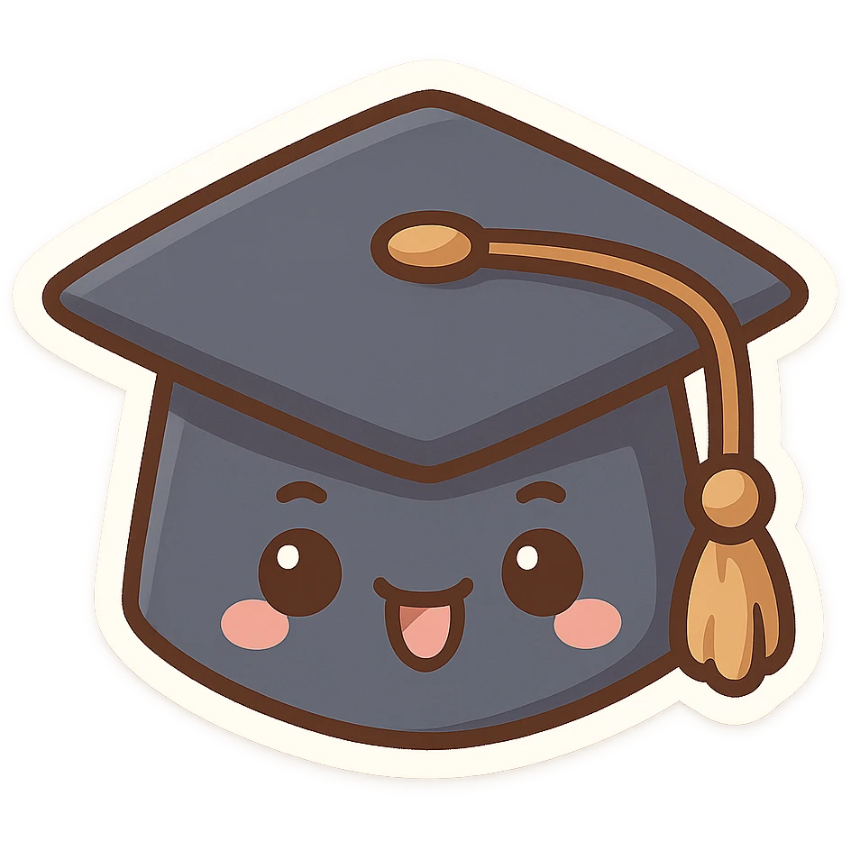 playful cartoon style graduation hat emoji