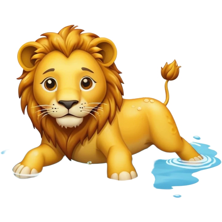 Lion swimming  emoji