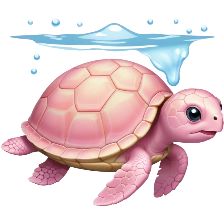 light pink baby turtle swimming emoji