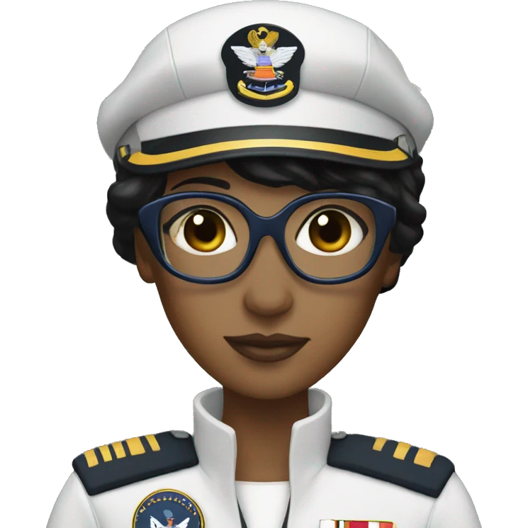 A women navy helicopter pilot with black hair emoji