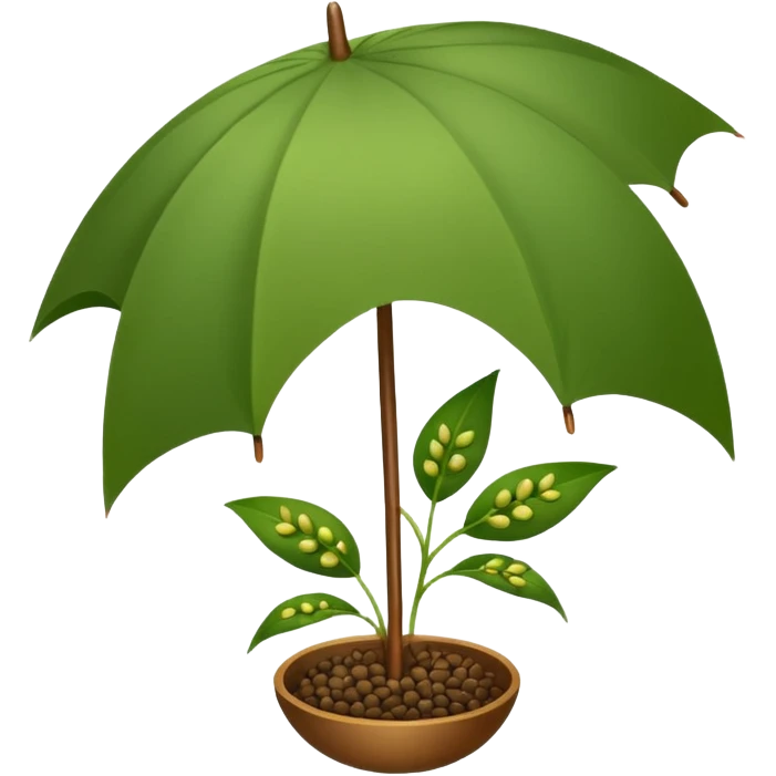 an umbrella like plant which has small seeds as a spice emoji
