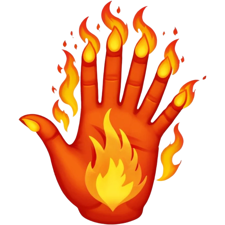 Make a hand gesture like fire emoji