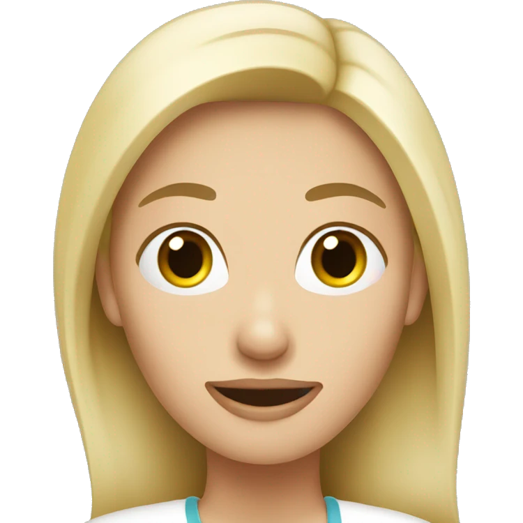 blond woman with yogurt emoji