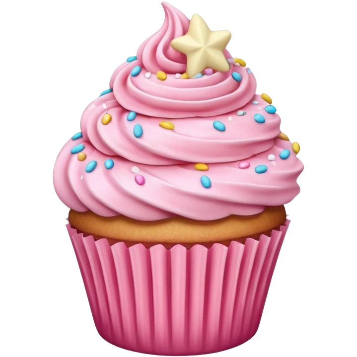 Cupcake with pink icing emoji