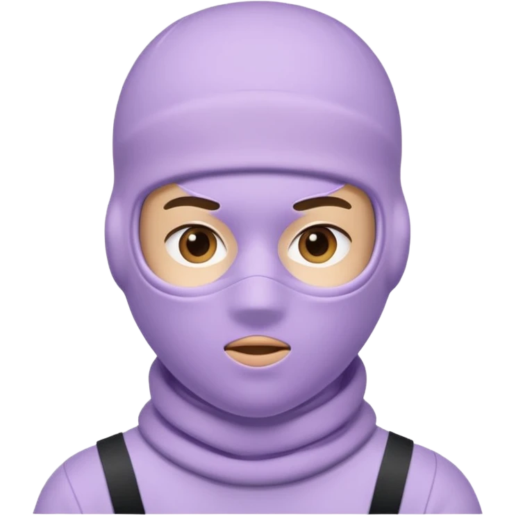 face in a pastel lavender ski mask, face only emoji