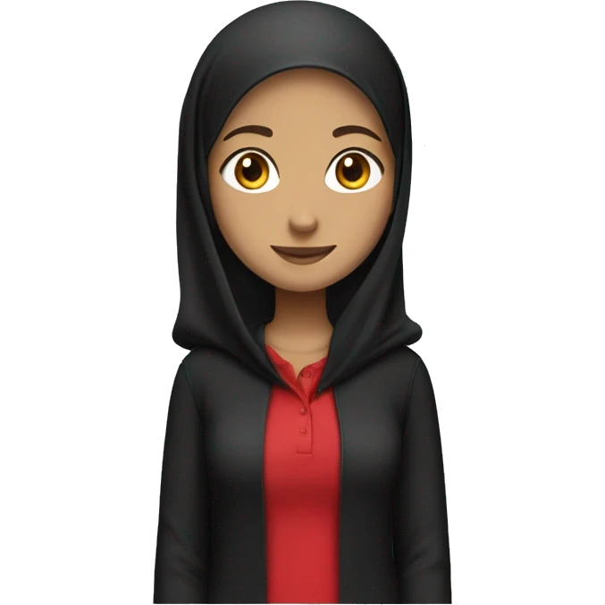 Make a fair-skinned girl wear a black hijab with a full red polo shirt  emoji