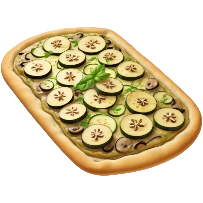 Mushroom zucchini flatbread emoji