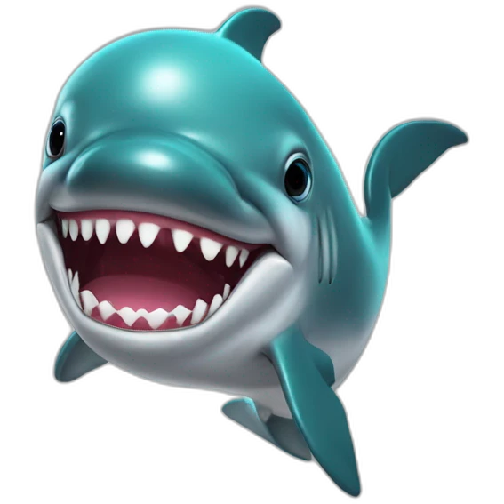 dolphin with bloddy jason mask emoji