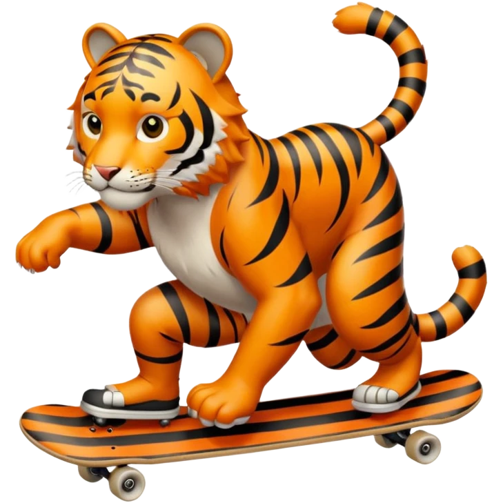 Tiger skateboarding  emoji