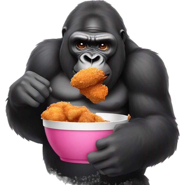 Gorilla eating fried chicken emoji