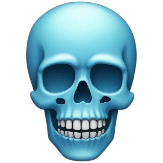 Cold blue skull emoji