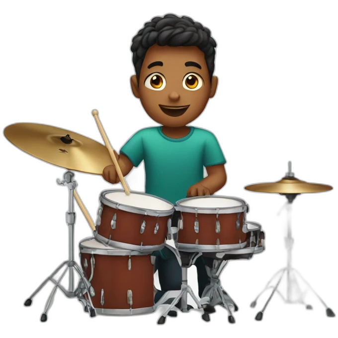 Boy is playing drums emoji