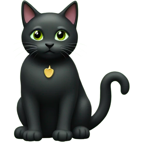 black cat playing with green leaves emoji