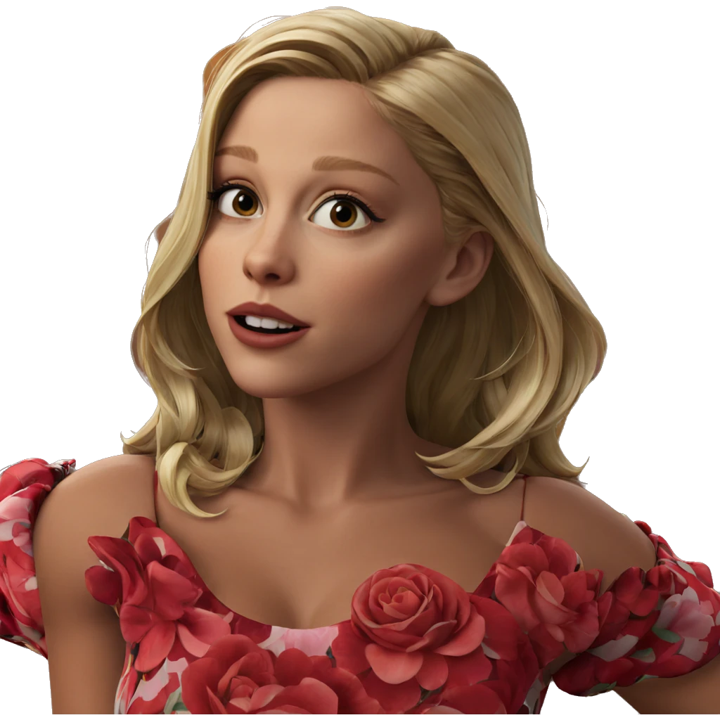 blonde girl in floral dress emoji