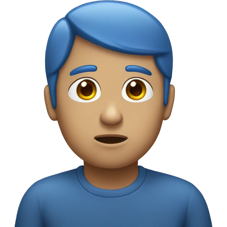 Emoji triste azul emoji
