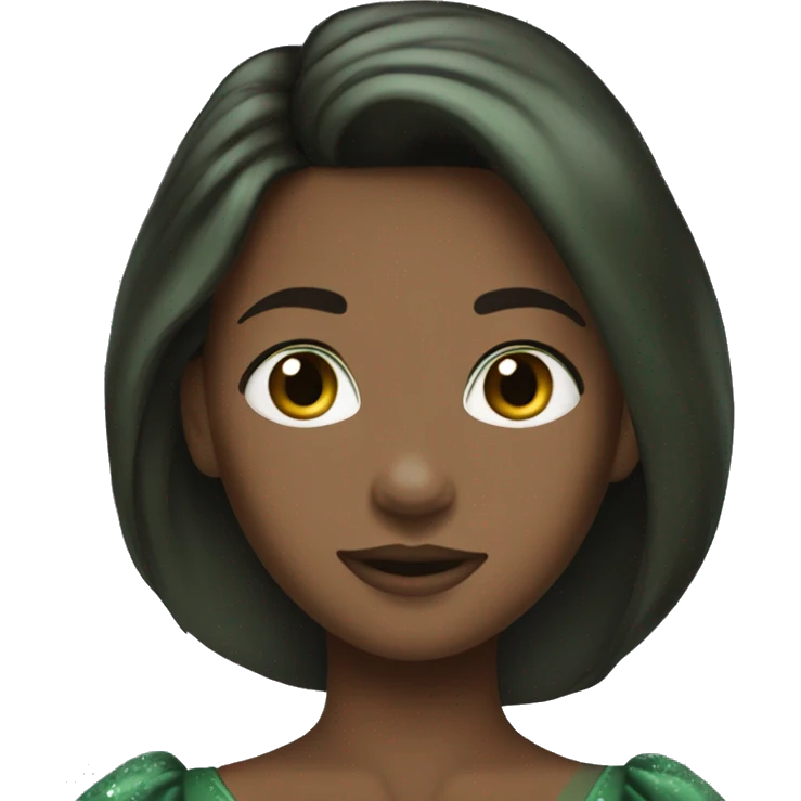 dark green princess dress brunette hair emoji