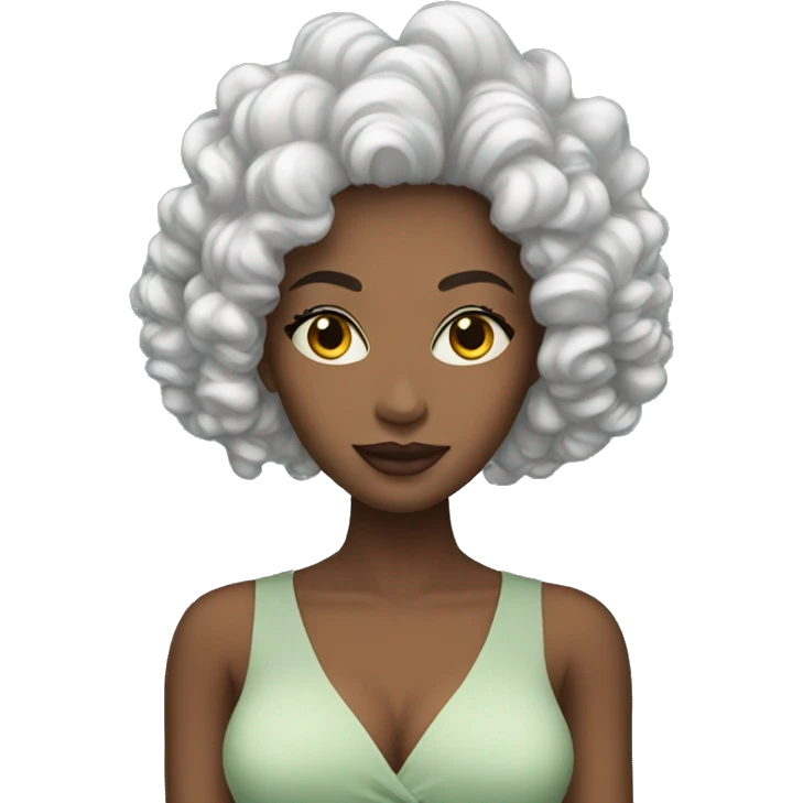 black women who wear deep wave wig emoji