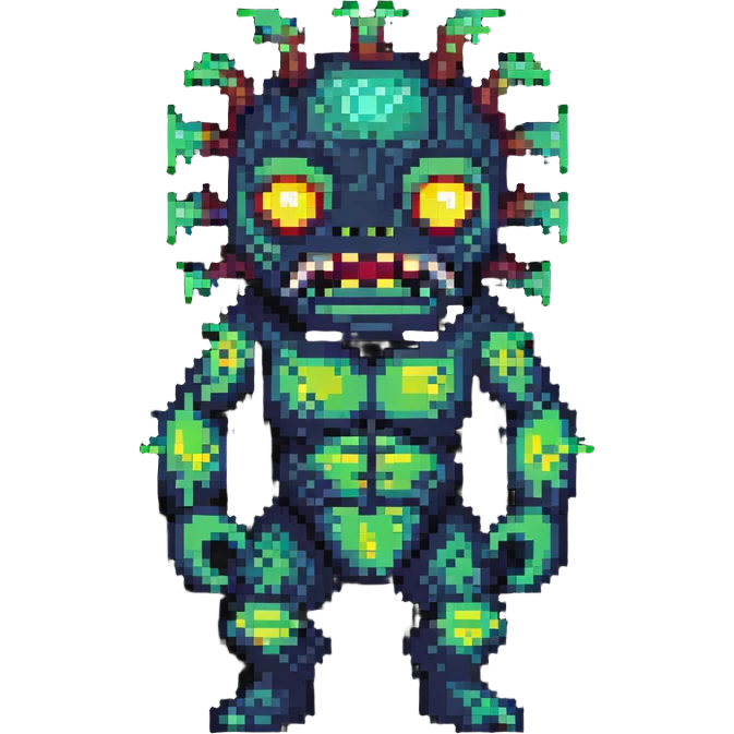 Comical radioactive mutant with glowing features emoji