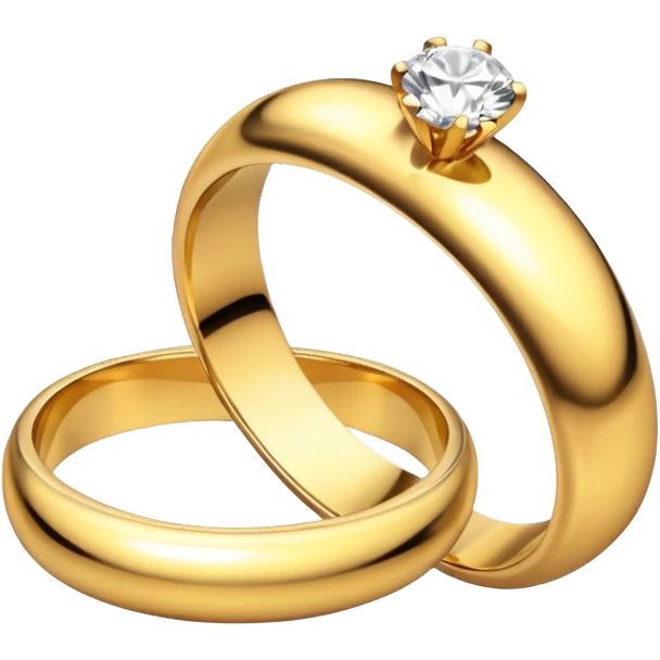Anillos dorados de boda y compromiso  emoji