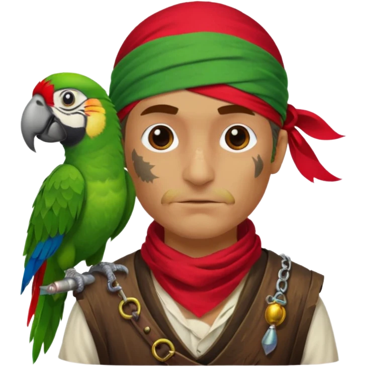 pirate and parrot emoji