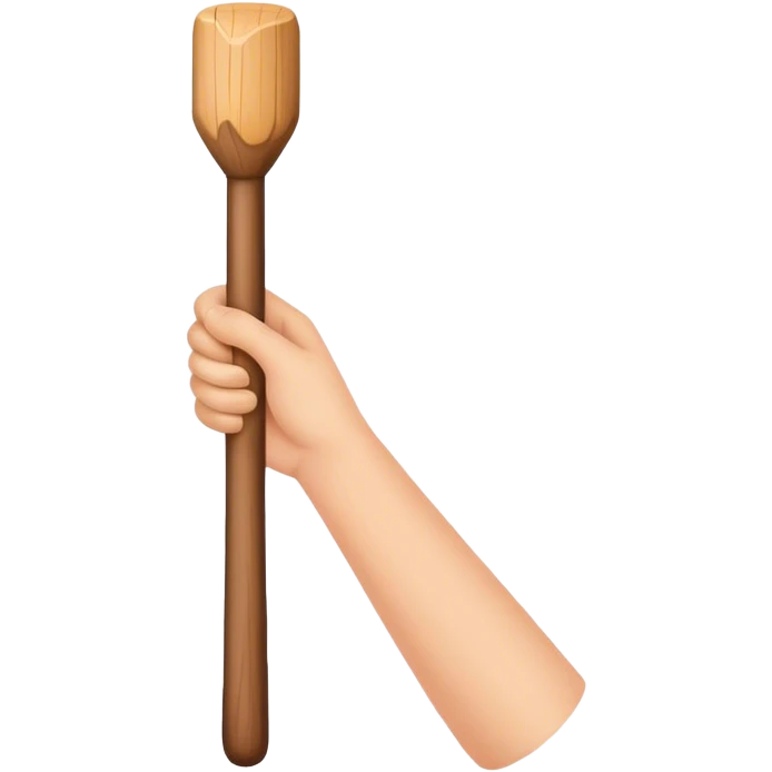 Hand holding Woodstick emoji