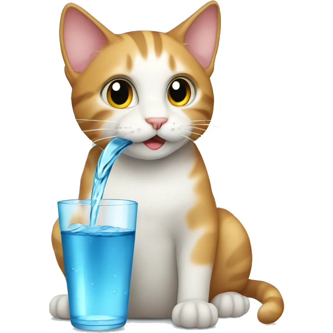 Cat drinking water emoji