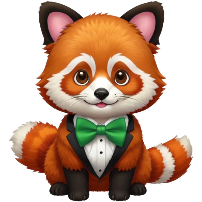 red-panda-with-green-bow-tie emoji