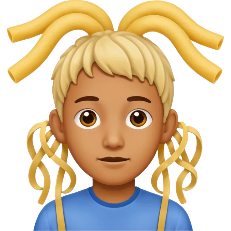 лапша висит на правом и левом ухе человека emoji
