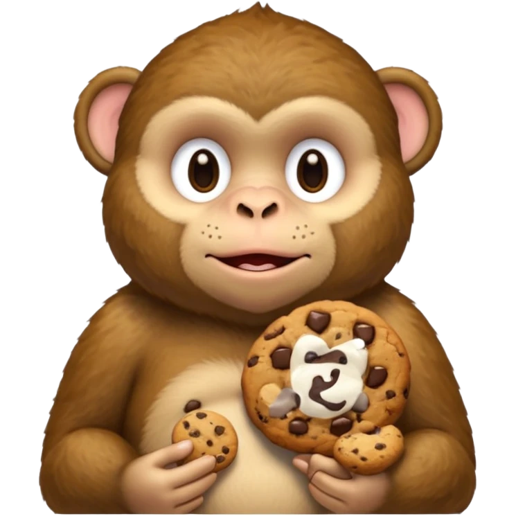 Fat monkey holding a cookie  emoji
