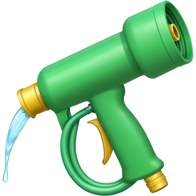 A garden hose pistol spewing water emoji