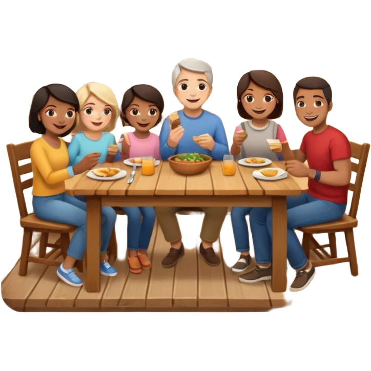 family having dinner emoji