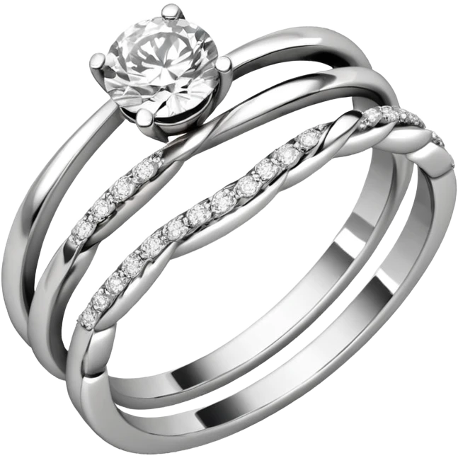 Diamond ring 💍 2 rings  twist with each other like engagement rings for man and women emoji