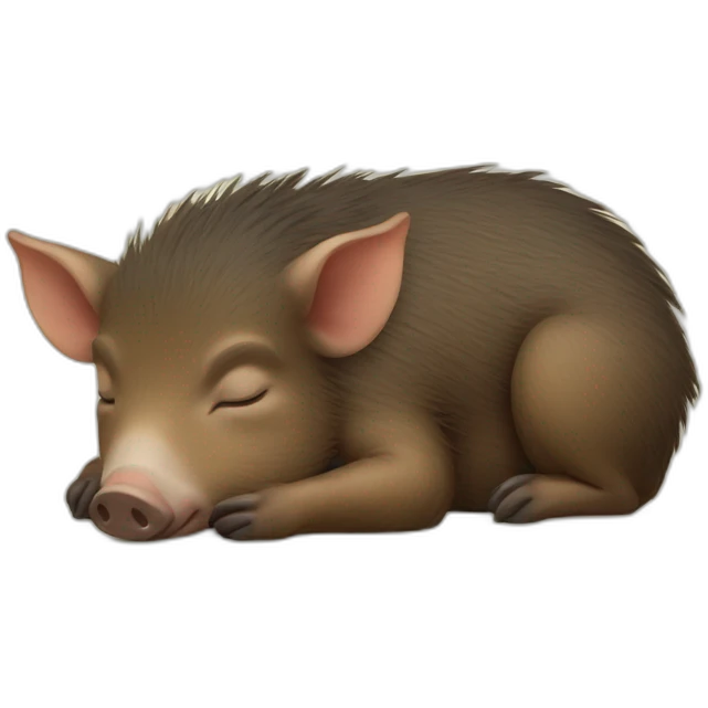Baby boar sleeping emoji