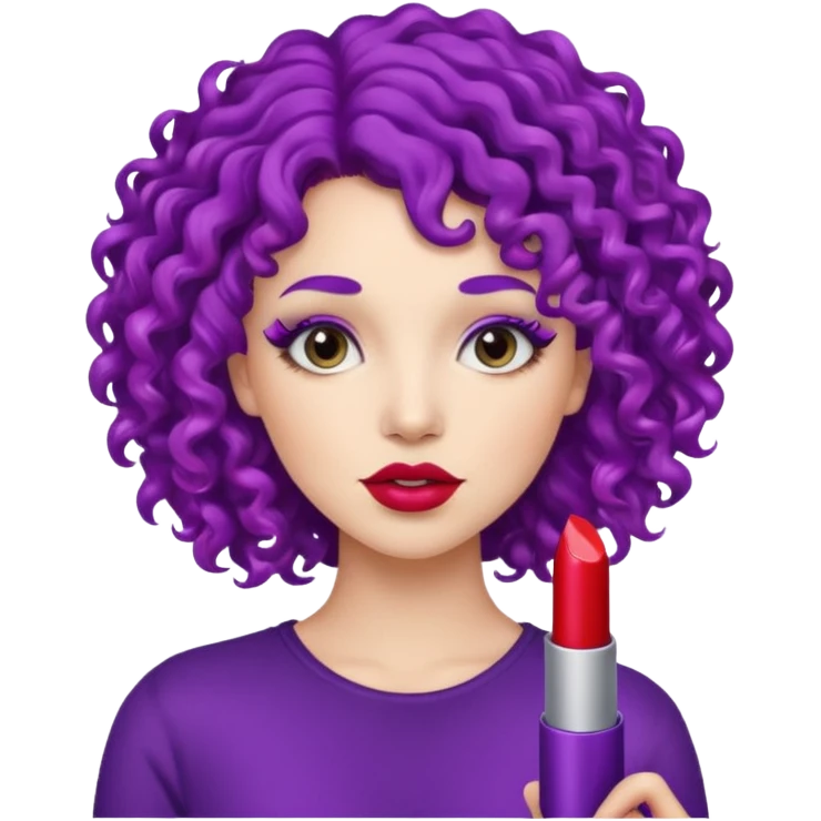 woman with purple curly hair emoji