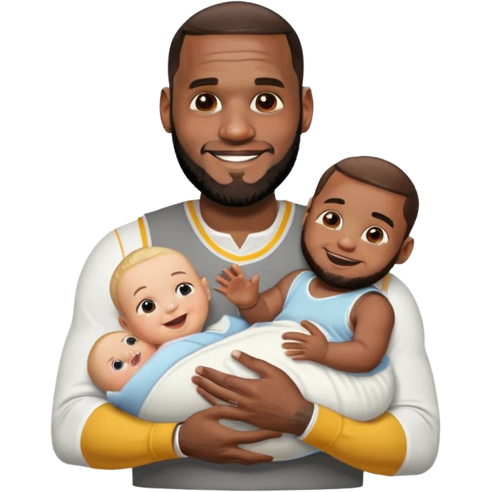 make a funny lebron with a white baby emoji