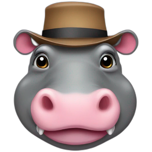 hippo in a hat emoji