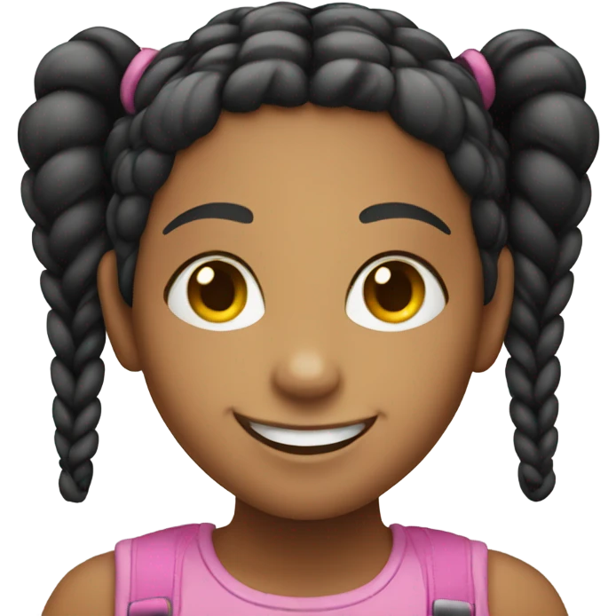 smiling girl with twin braids emoji