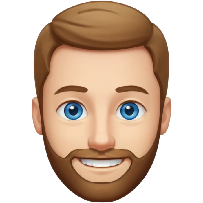 homme yeux bleus presque chauve et une barbe courte moins de chevaux et sourir emoji