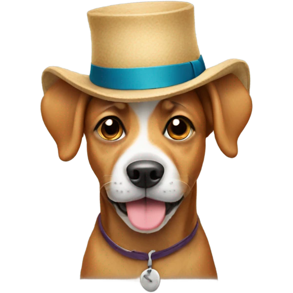 Dog with a hat emoji