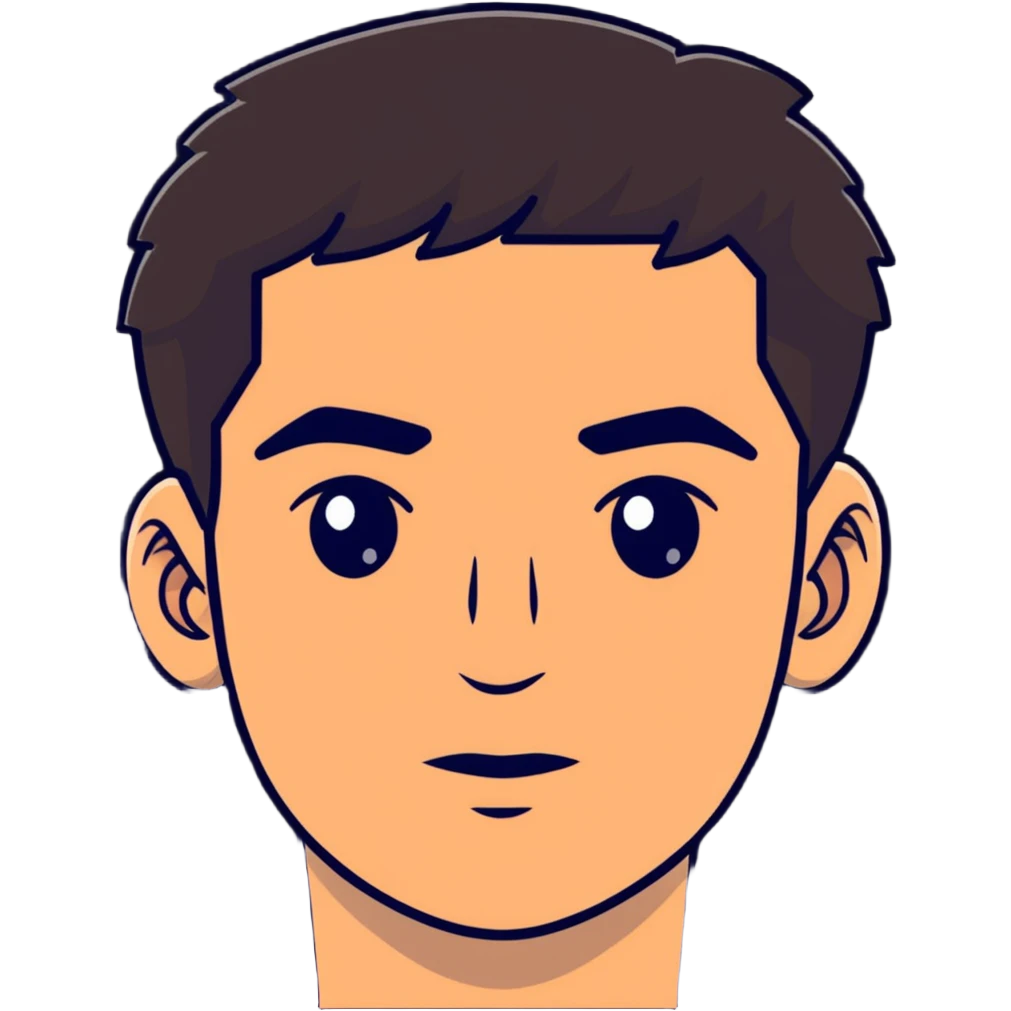 close-up of man face only with medium eyes, medium light skin tone, dark hair, no neck visible, just the face emoji