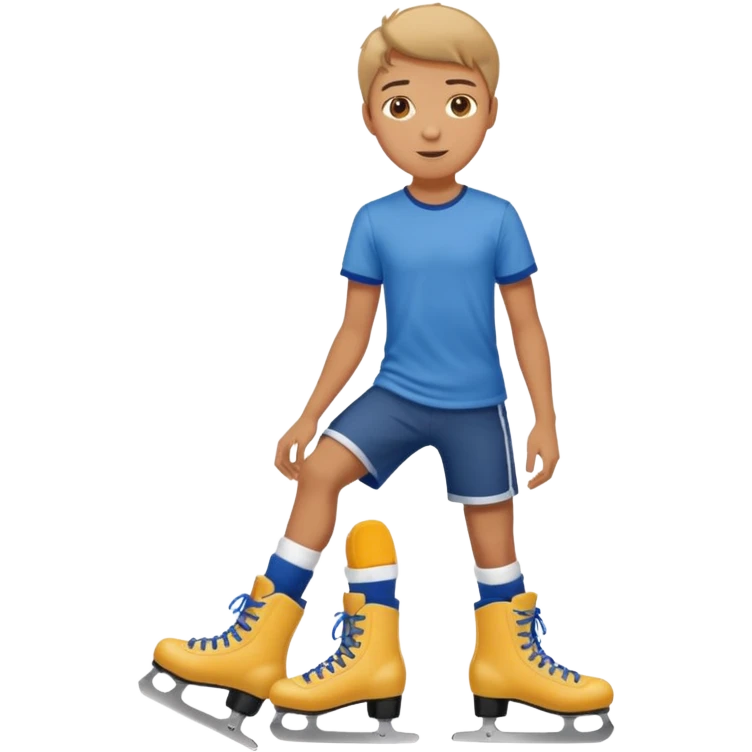 Handsome high school student boy hold skating boots emoji