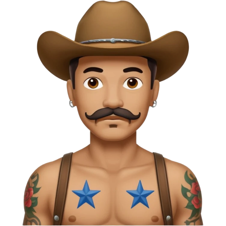 mustached cowboys with tattoos  emoji