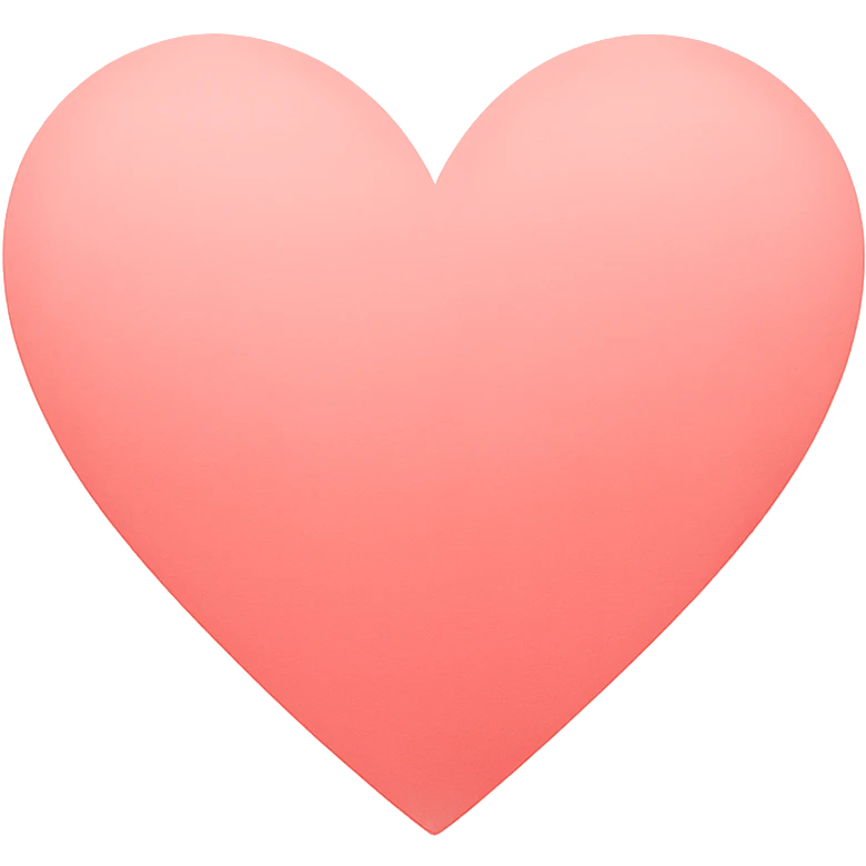 heart with a soft watermelon pink gradient, digital illustration, no background emoji