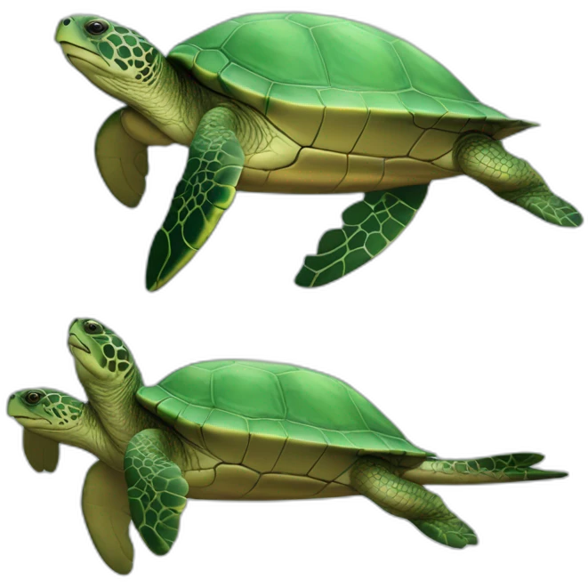 Tortue sur dauphins emoji
