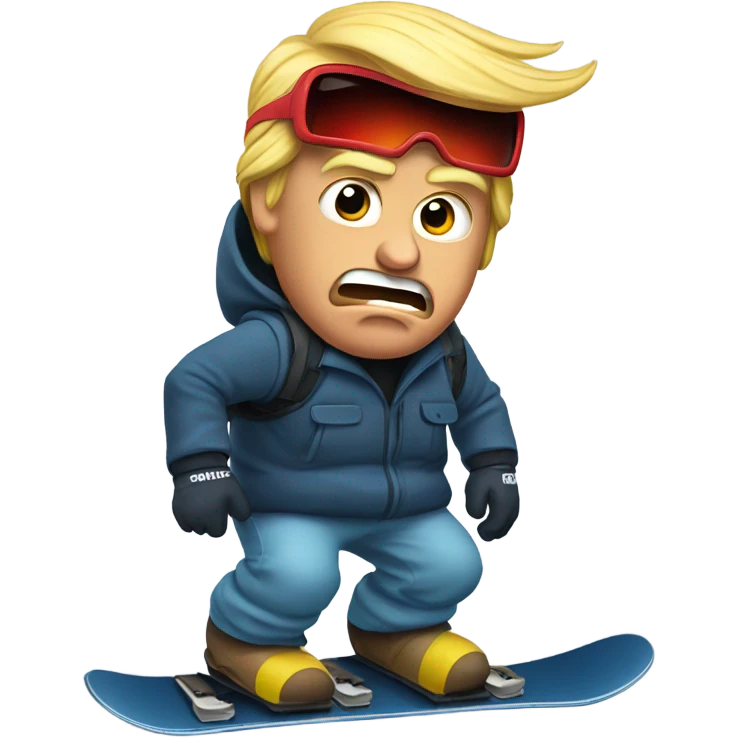Donald trump snowboarding mad  emoji