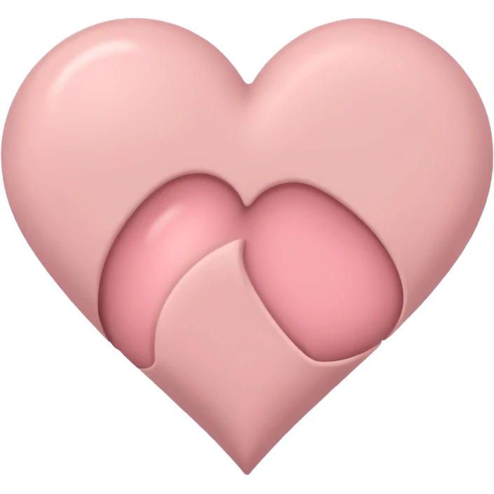 A minimalist pastel illustration of a heart. Soft pastel colors — dusty pink emoji