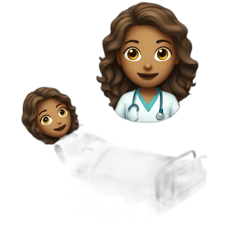 A girl on hospital bed emoji