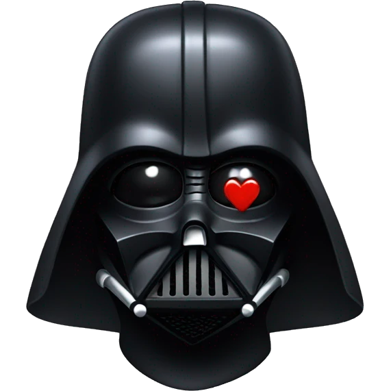 Darth Vader sending a black heart with lips emoji